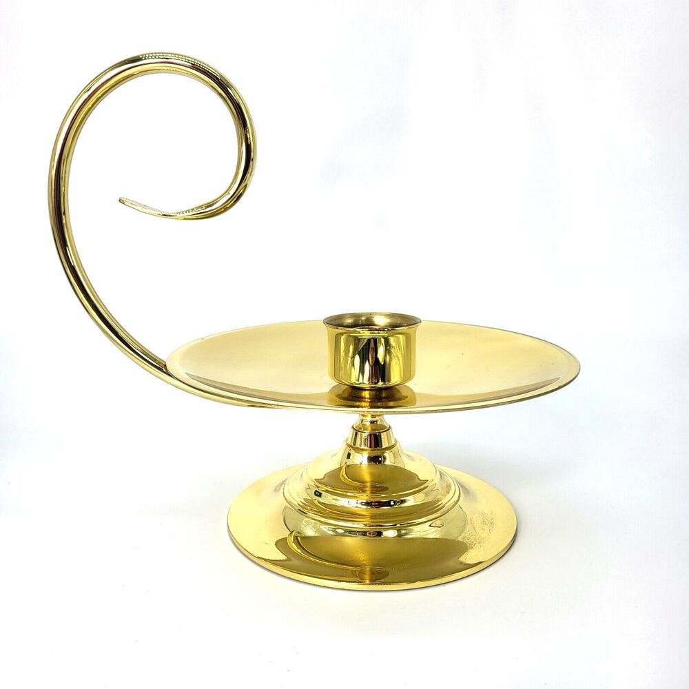 Vtg Baldwin 9" Brass Large Hurricane Lamp Candle Holder Replacement NO GLOBE